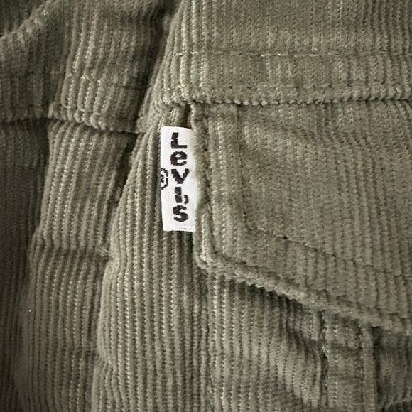 Levi’s Sherpa Lined Corduroy Trucker Jacket Olive Green Size M Retro SAMPLE RARE - Picture 8 of 8